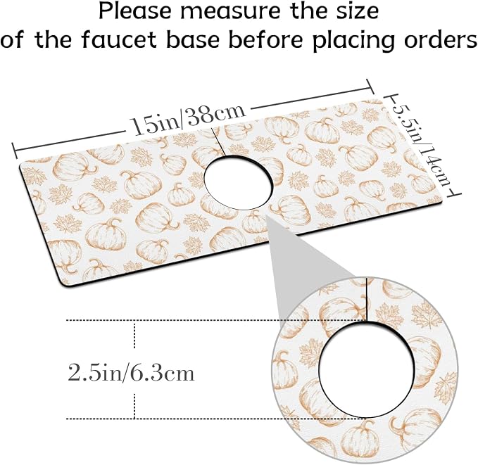 Fall Kitchen Sink Splash Guard Faucet Mat, Farmhouse Sink Splash Guard Behind - Image 2