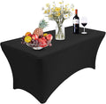 RELIANCER 1 Pack Stretch Spandex Table Covers for Rectangular Tables,6FT Elastic Fitted Tablecloth,Universal Rectangular Table Cloth Protector for Outdoor Party,Wedding,Bar,Birthday,Banquet,Events