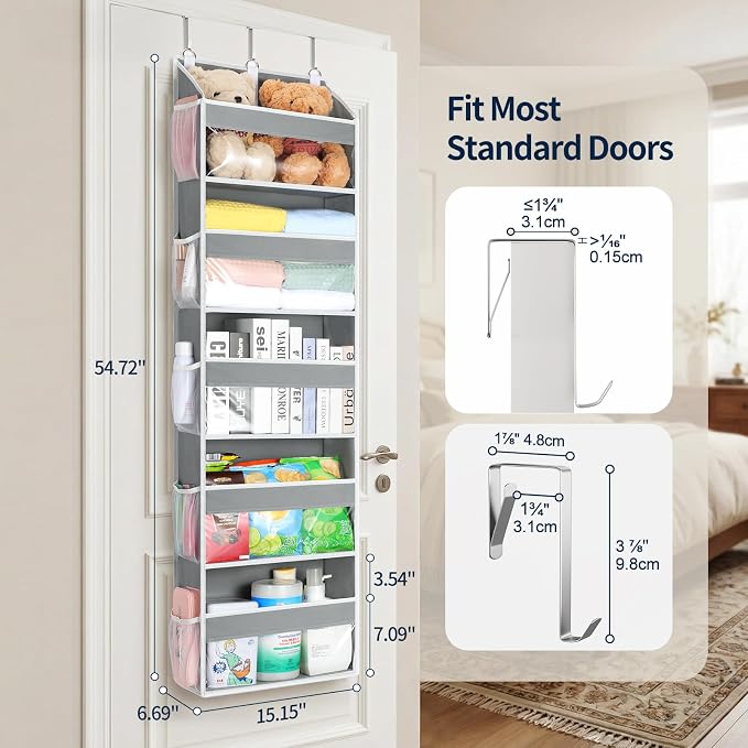Yecaye Over the Door Organizer 5 Tiers, Heavy Duty Hanging Storage - Image 2
