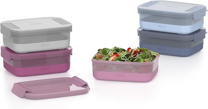 Ello 3.7 Cup Plastic Meal Prep Containers, 5 Pack, Elderberry | Set of 5 - Image 5