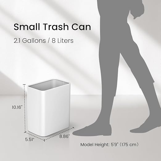 Cesun Small Bathroom Trash Can, 2.1 Gallons, Under Sink Wastebasket, Stainless - Image 8