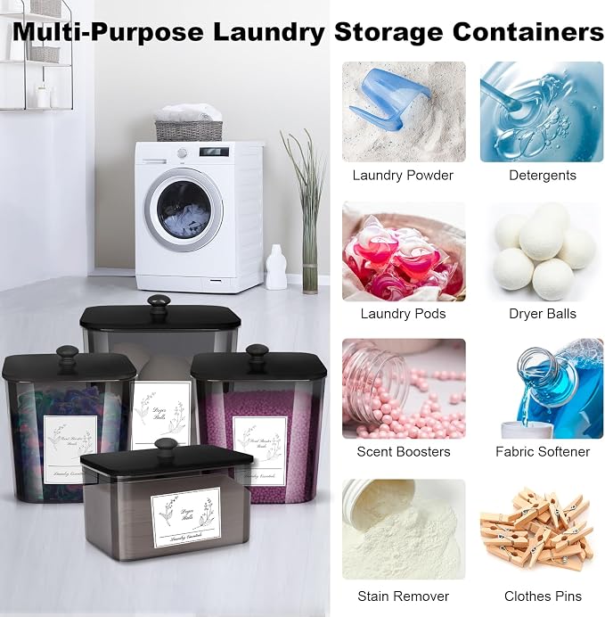 Zingbee 4 Pack Laundry Detergent Containers & Sheet Holder - Image 6
