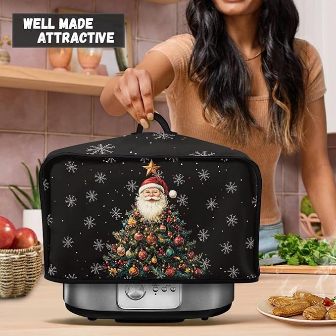 Christmas Tree Small Appliance Dust Cover Measuring 17" x 10.8" x 9.8" Crock Pot Slow Cookers cover Kitchen Living Room Table Decorations Kitchen Utensils