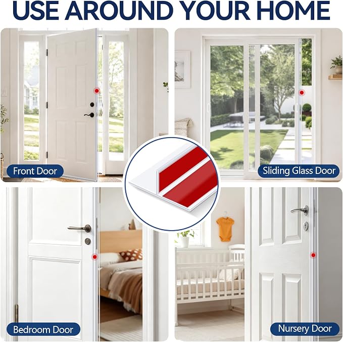 Benory T-Shaped Silicone Door Weather Stripping, 1.38" W x 20 ft | T-shaped - Image 9