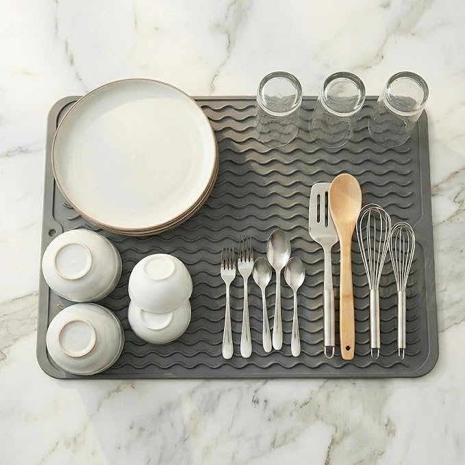 MicoYang Silicone Dish Drying Mat, Heat-Resistant Trivet to 450°F, Non-Slip & - Image 8
