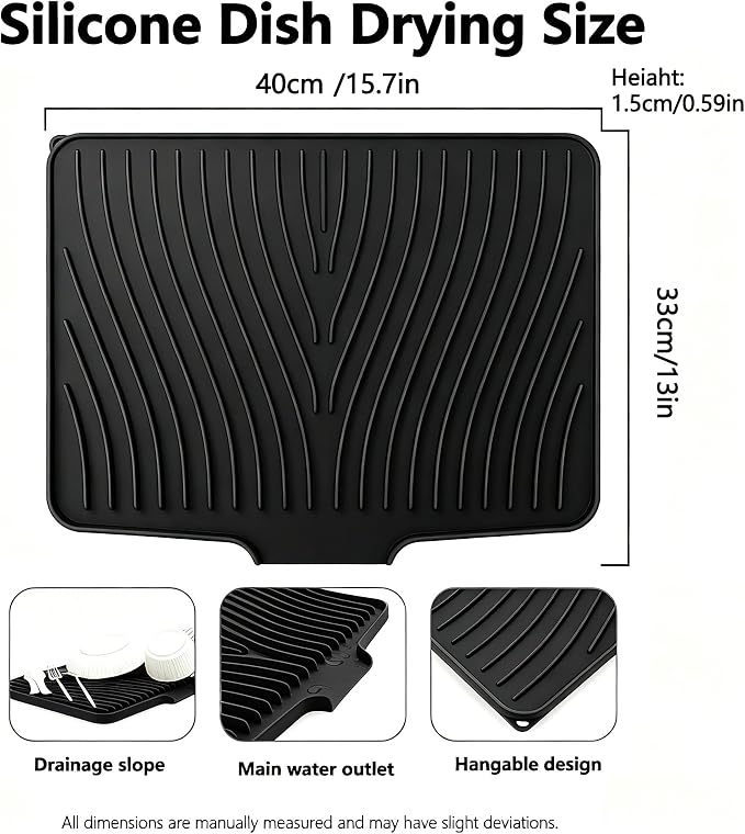 Silicone Dish Drying Mat, 15.7"*13 "Dish Drying Pad, kitchen accessories - Image 2