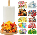 Bamboo Paper Towel Holder with 11 Set Interchangeable Holiday Signs, Rustic by Unknown
