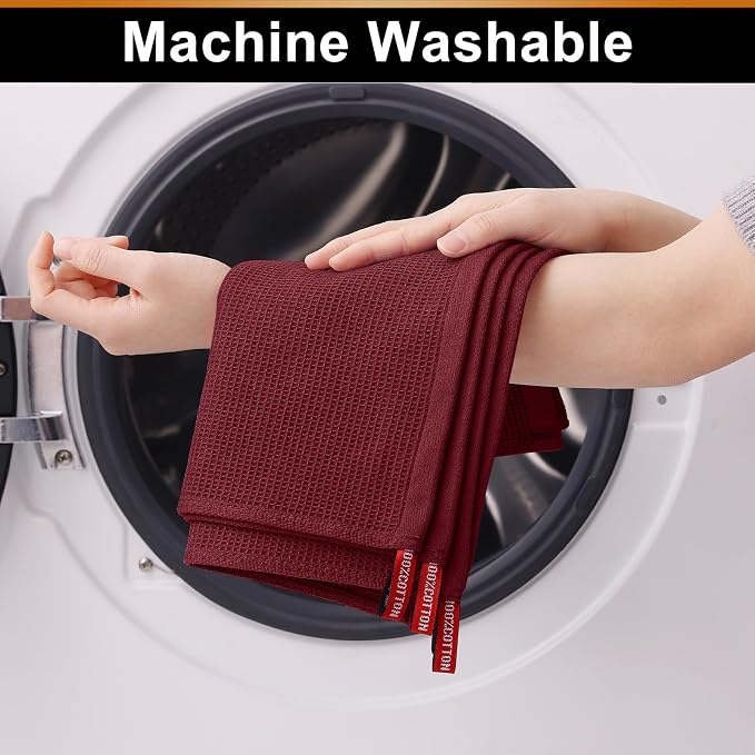 Homaxy 100% Cotton Waffle Weave Dish Cloths, 6 Pack - Image 7
