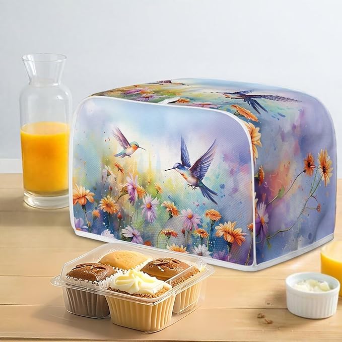 Hummingbird Daisy Print 2 Slice Toaster Cover for Home Waterproof Dustproof Fingerprint Protectors for Kitchen Small Appliance