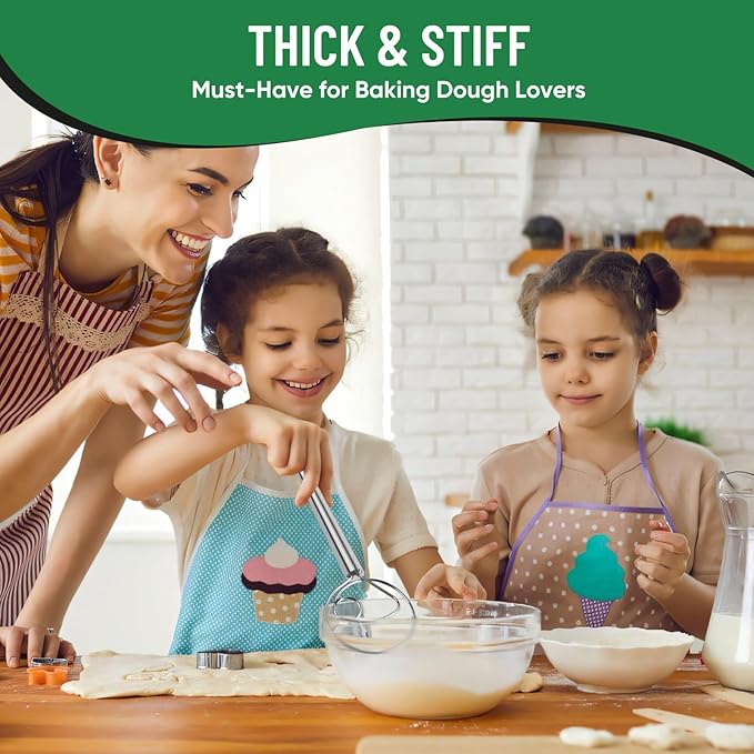 Danish Dough Whisk Stainless Steel Hook Dutch Bread Mixer Hand Tool for Sourdough Baking Making Blending Pastry Pizza