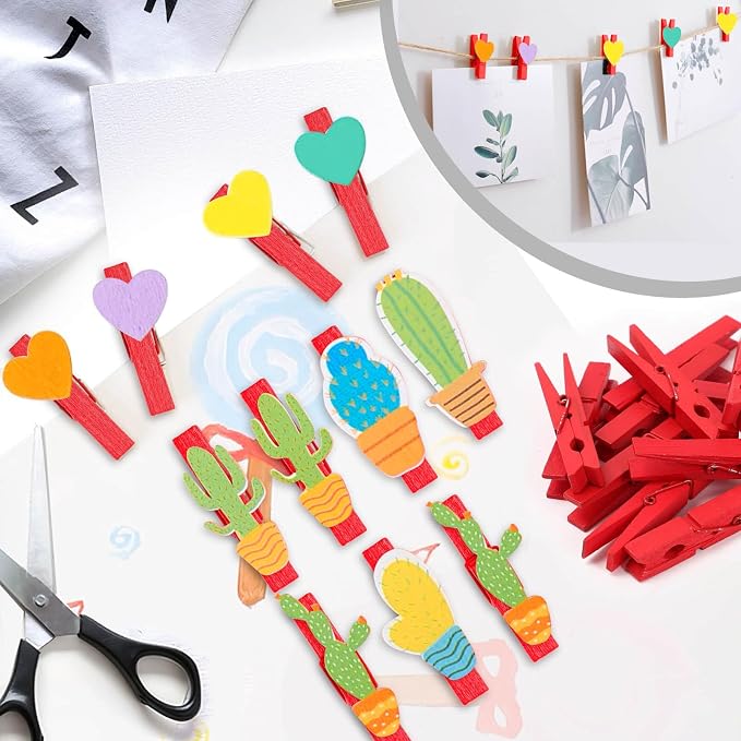 50PCS Colored Wooden Clothespins 2.9 Inch Color Clothes Pins - Image 5