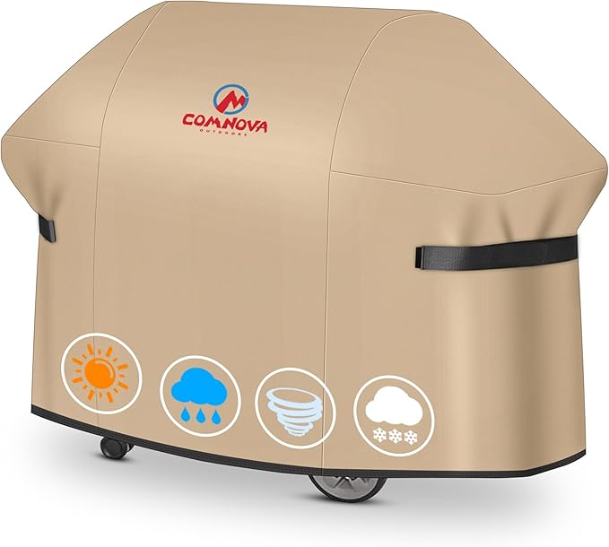 Comnova Grill Cover 82 Inch - 600D BBQ Cover for Outdoor Grill Heavy Duty & Waterproof, Large Barbecue Gas Grill Covers for Weber, Char-Broil, Nexgrill, Monument, Dyna-glo, Brinkmann and More