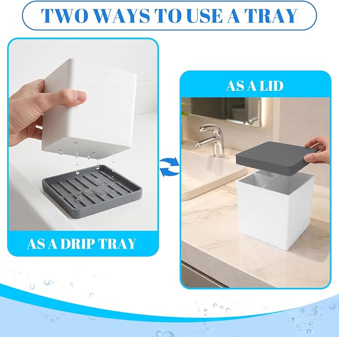 Silicone Toothbrush Holders for Bathrooms White Grey, 3-Slot Electric - Image 5