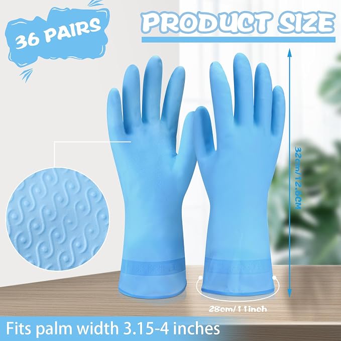 Rubber Reusable Gloves Long Household Dishwashing Gloves Kitchen Cleaning - Image 2