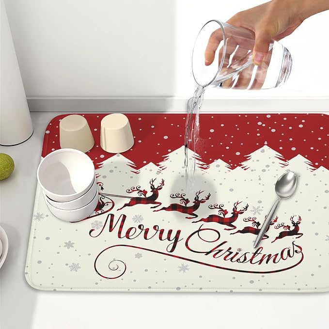 Christmas Moose Dish Drying Mat 18x24 - Image 6