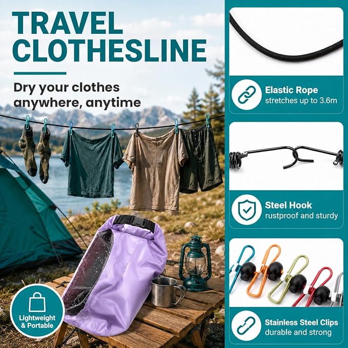 Travel Washing Machine & Retractable Clothesline - Image 3