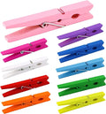 10 Colored Wooden Clothespins 50 PCS, 2.9 Inch Heavy Duty Clothes Pins | by LOTIMOYIA