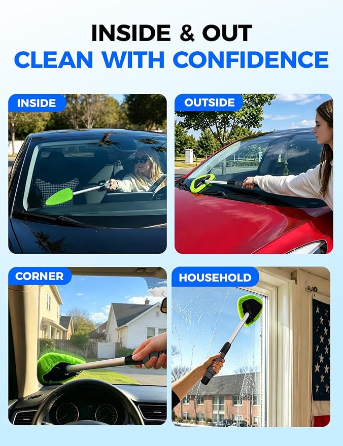 XINDELL Interior Windshield Cleaner Tool – Car Interior Window Cleaning Kit - Image 7