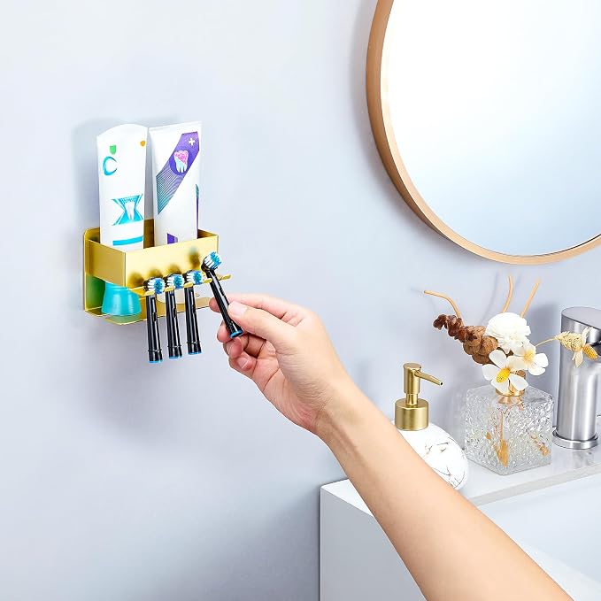 Toothbrush Head Holders, Electric Tooth Brush Head Holder, Adhesive Toothpaste - Image 6