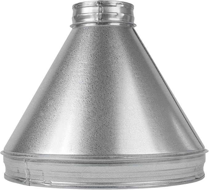 12"" to 4"" Inch Round Duct Reducer - Galvanized Steel Pipe Increaser - Coupling for Round Duct Ventilation Systems - Heating & Cooling, HVAC, Gray