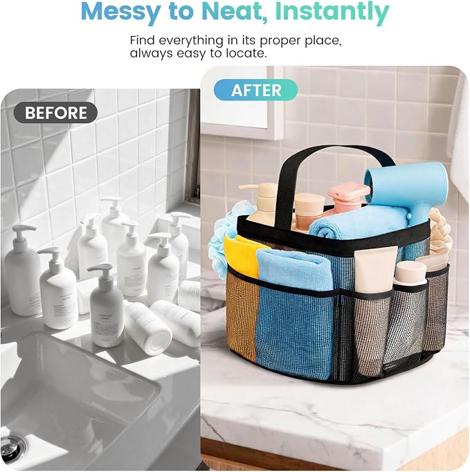 Mesh Shower Caddy Portable for College Dorm Room Essentials for Girls - Image 7