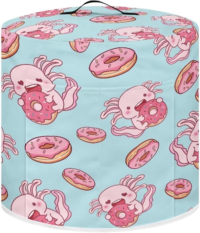 Axolotl Kitchen Appliance Covers, Dust Cover for 6 qt Air Fryer & Pressure Cooker Kitchen Appliance Accessories with Storage Pockets, Machine Washable