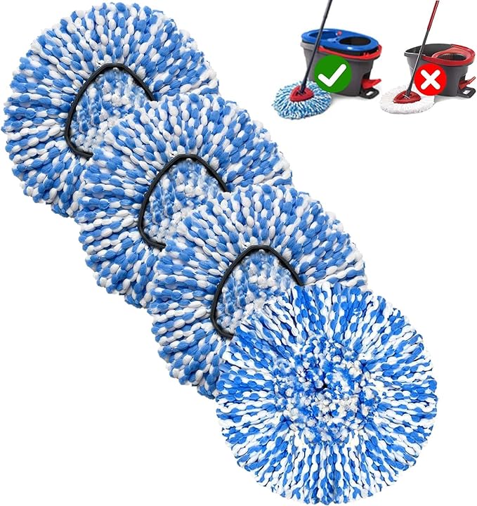 4 Pack Mop Replace Heads Compatible by FOOKCIAN