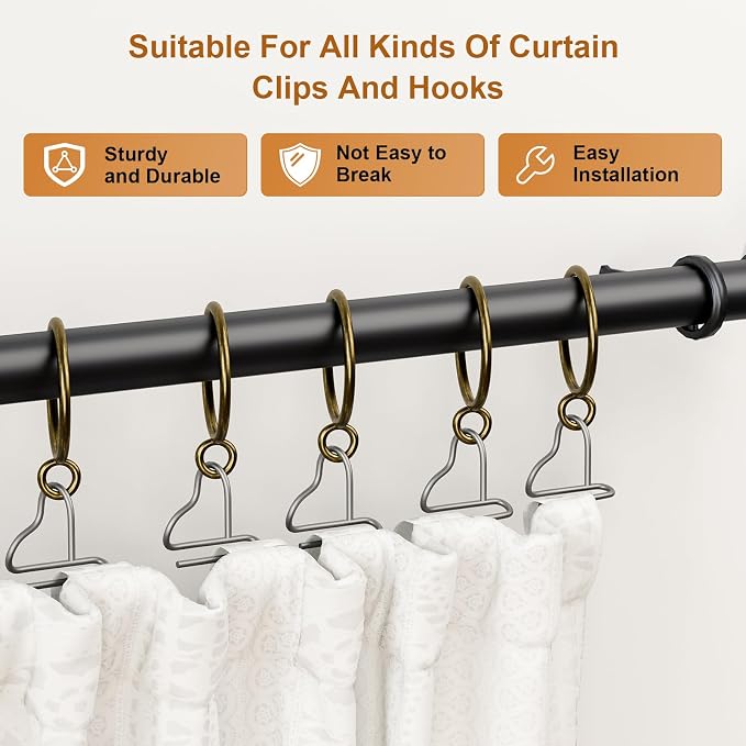 24 Pack Bronze Metal Curtain Rings - Image 6