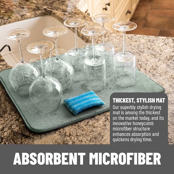 Bellemain Dish Drying Mat, Drying Matt Kitchen Counter - Image 2