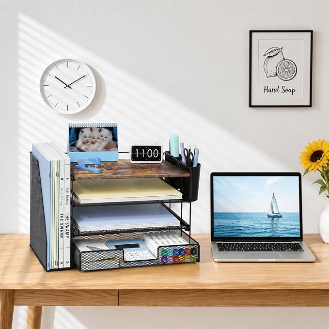 Desk Organizer, 4-Tier Desktop File Organizer - Image 5