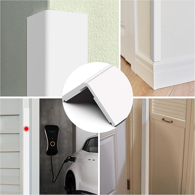 ‎Frychee Wall Corner Protector, Walls Edge Protector，Self-Adhesive Wall Corner Guards,PVC Double Side Edge Protector， Furniture Stairs Guard (2, 2.5x150cm/0.98x59.1in)