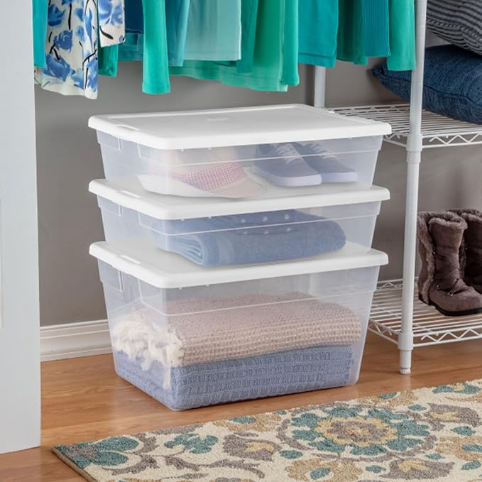 Sterilite 30-Pack Storage Box, Stackable Clear Plastic Bins - Image 6