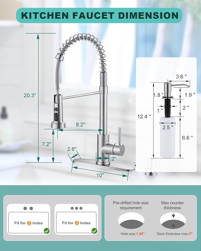 Brushed Nickel Kitchen Sink Faucet: Stainless Steel Kitchen Faucets - Image 7