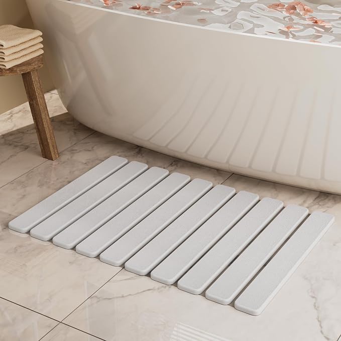 Foldable Stone Bath Mat, Diatomaceous Earth Stone Drying Mats by SummerKiss