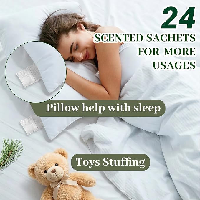 24 Pack Cedar Sachets for Drawers and Closets, Natural Closet Freshener - Image 6