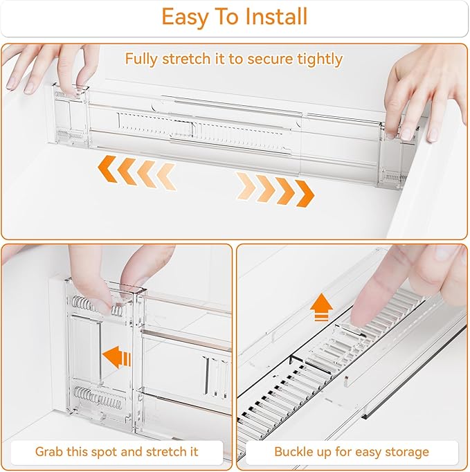 8 Pack 3.2 Inch Shallow Acrylic Drawer Dividers - Image 4