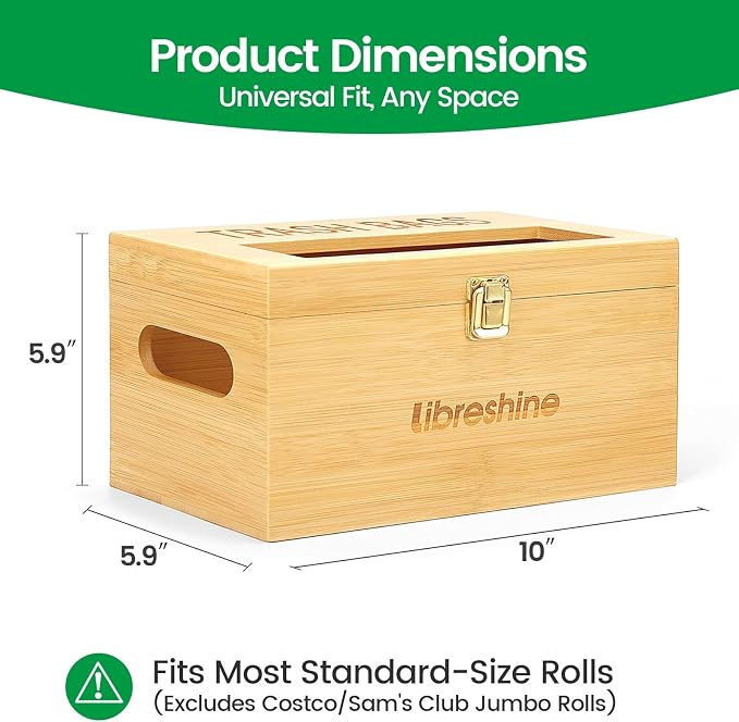 Bamboo Trash Bag Holder, Freestanding or Wall-Mounted Organizer | Measures 10 x - Image 6