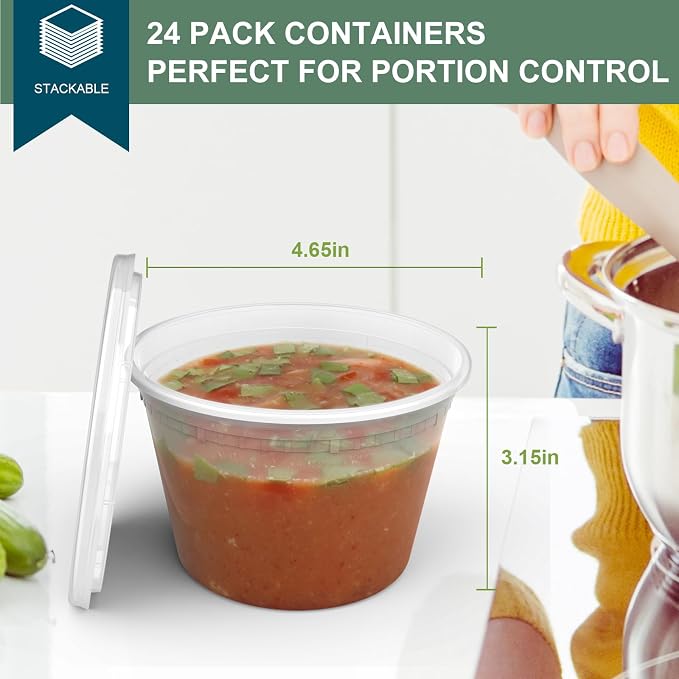 vivigu Deli Containers with Lids 16 oz - Image 2