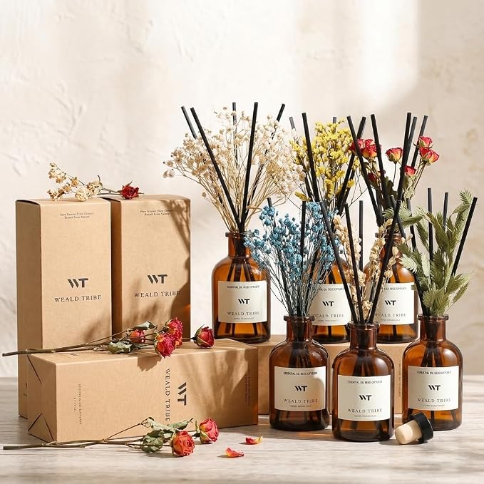 Reed Diffuser Set for Bathroom Air Fresheners, Oil Diffuser Sticks | Fresh - Image 5
