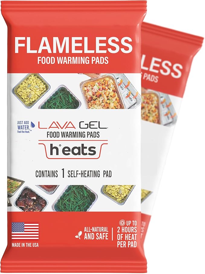 Flameless Food Warmers (Pack of 2) – Disposable Pads to Keep Food Warm – Half Size Pan Warmers for Catering, Buffet, Parties & Chafing Dishes