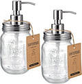 Amolliar Mason Jar Liquid Soap Dispenser, Lotion Soap Brushed Nickel 2 Pack | by Amolliar