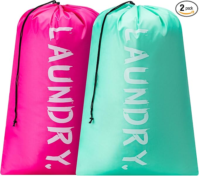 2 Pack Travel Laundry Bag, Extra Large Dirty Clothes Organizer by Unknown