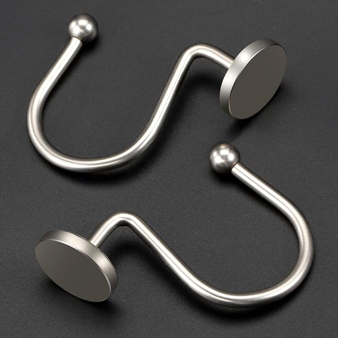 CHICTIE Nickel Shower Curtain Hooks, Rustproof Shower Curtain Rings - Image 3