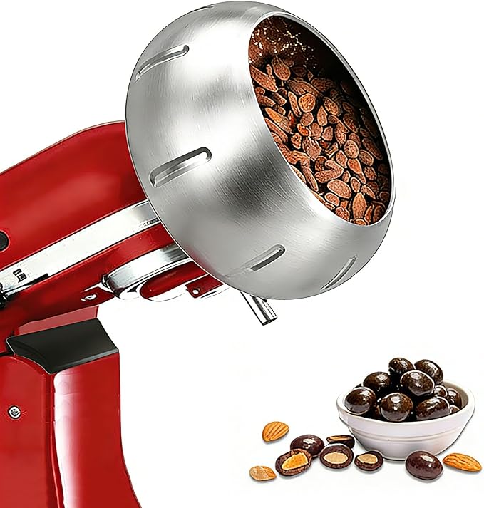 Chocolate Coating Machine Attachments For Kitchenaid, Compatible with KitchenAid 4.5QT/5QT Tilt-Head Stand Mixer, Candy Coat Accessories for Making Chocolate Covered Almonds Freeze Dried Strawberry