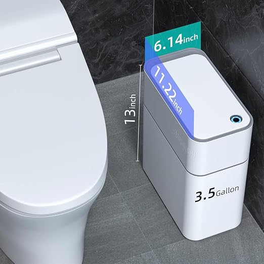 MOPALL Bathroom Trash Can with Lid Automatic Bagging Motion Sensor 3.5gal | - Image 6