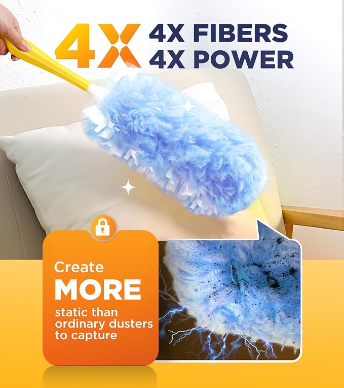 Heavy Duty Duster Refills for Swiffer Duster, 360° Multisurface, 4X Microfibers - Image 3