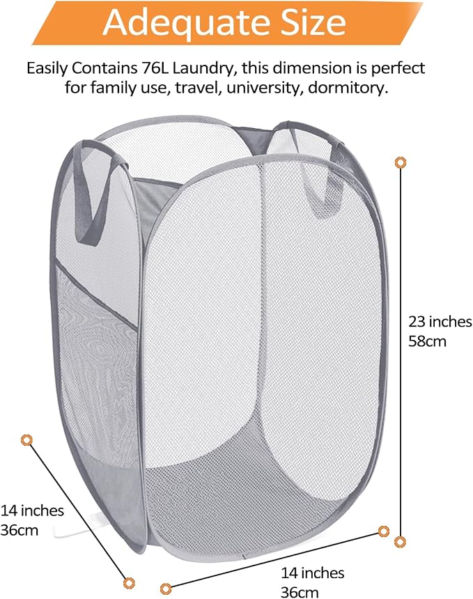 Durable Collapsible Laundry Baskets, Foldable Laundry Hamper - Image 4