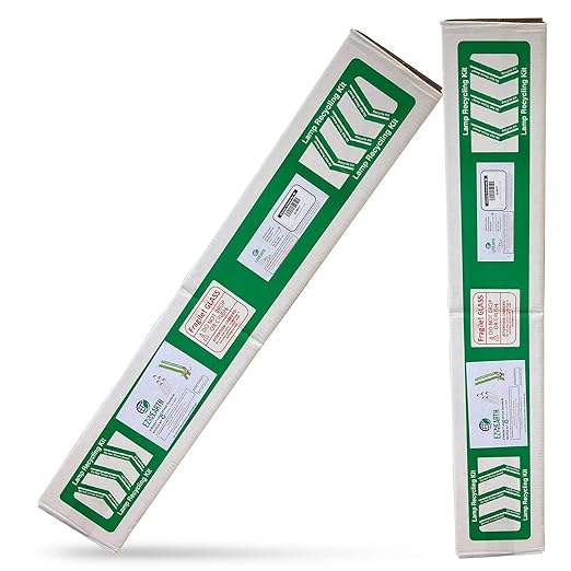 Recycling Box for Straight Lamps – Prepaid | Mail Back Recycle Kit That Holds up to 27 x T12 Tube Lights or 64 x T8 Fluorescent Tubes - (4 Foot Standard Box)