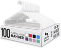 Utopia Home Plastic Hangers 100 Pack – Built-in Strap Hooks White | Space by UTOPIAHOME