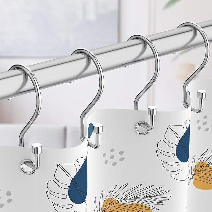 Goowin 12 Pcs S Shape Shower Curtain Rings, Rustproof Black Shower Curtain Rings - Image 2